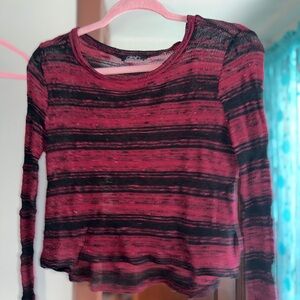 Deb Burgundy and Black Knit Sweater